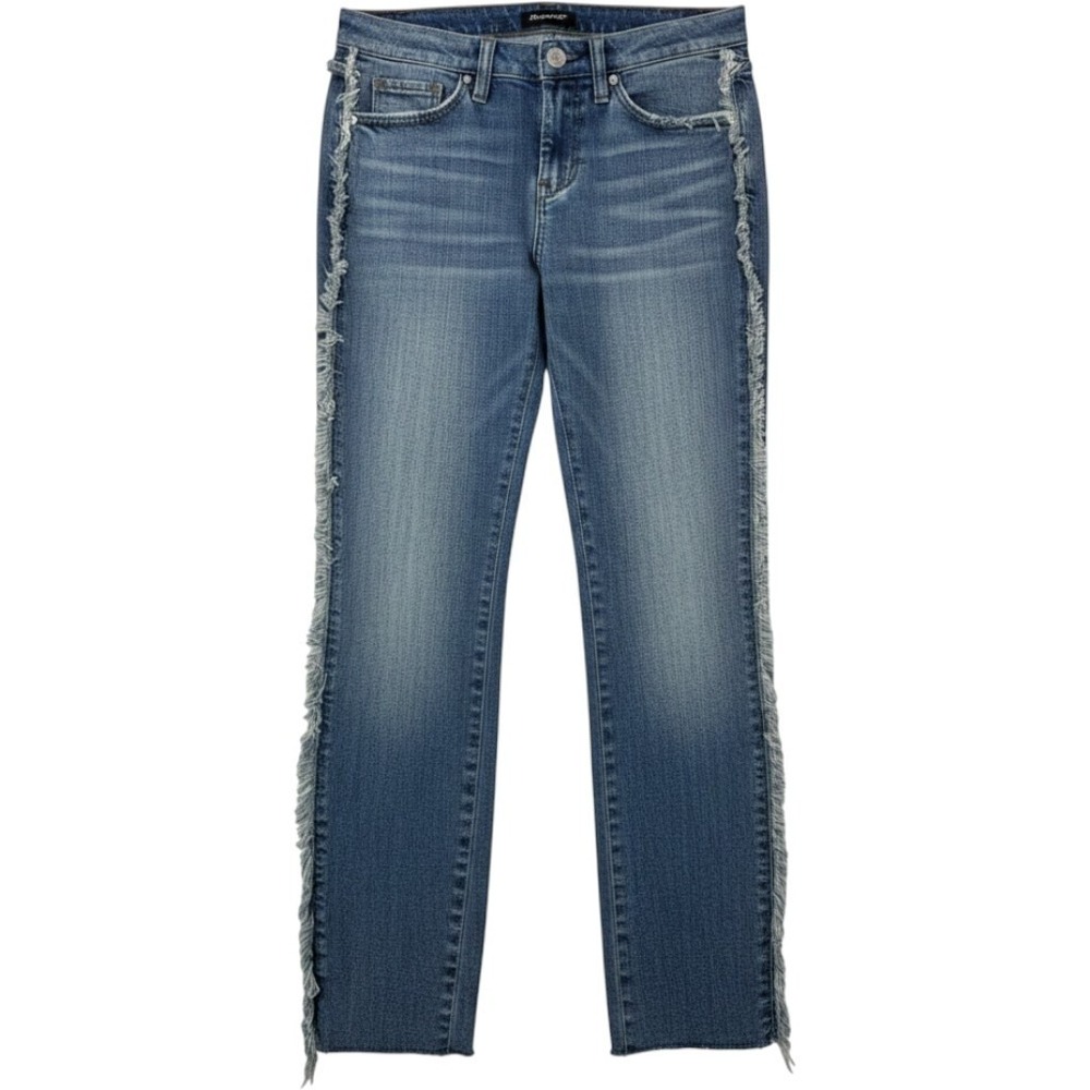 BLANKNYC Womens Size 26 Skinny Jean Raw Borders Stretch Denim Low‎ Rise Jeans